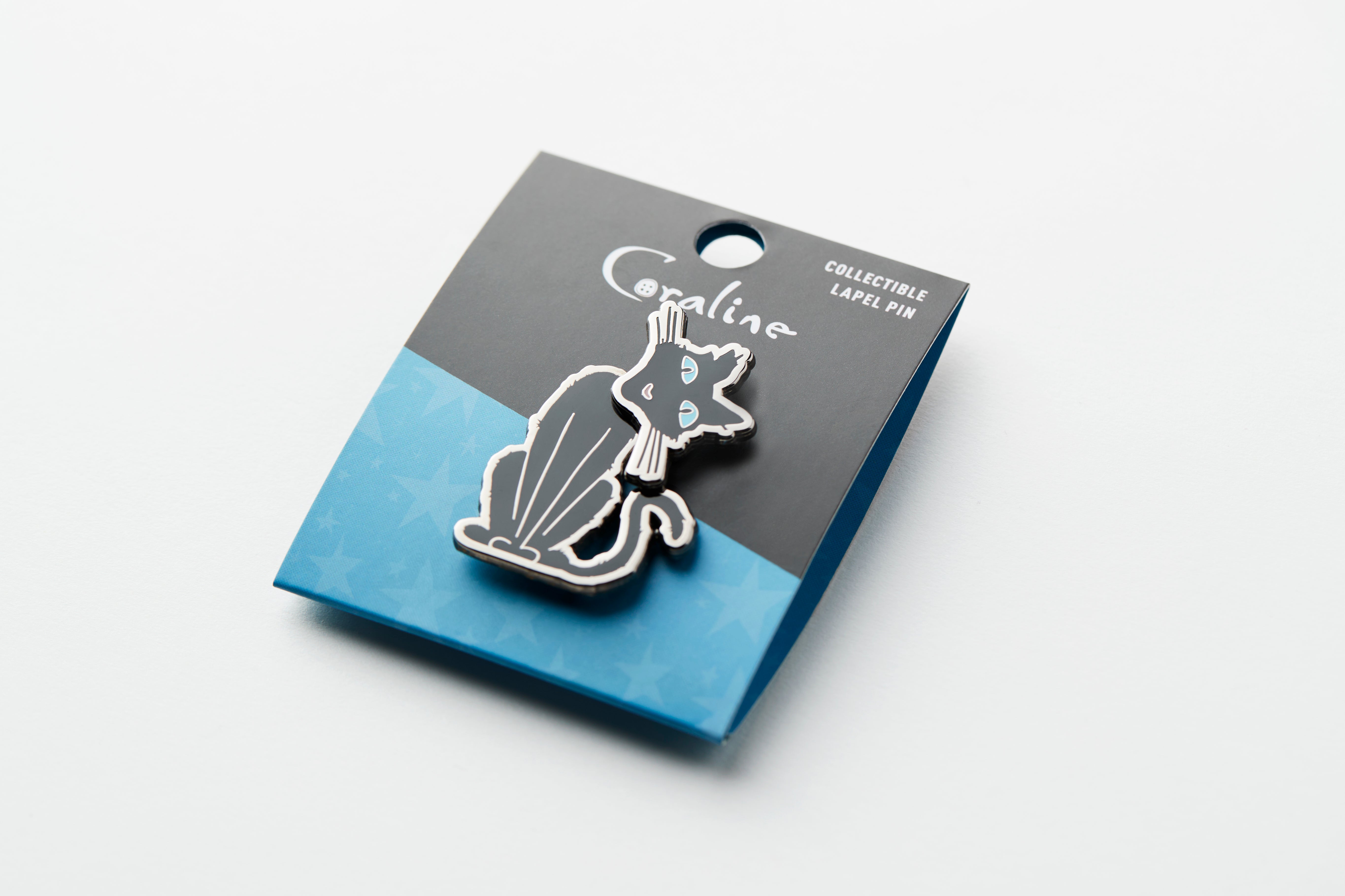 Coraline cat enamel pin