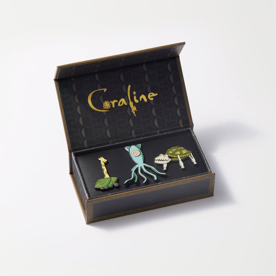 Coraline Toy Chest Enamel Pin Set Image