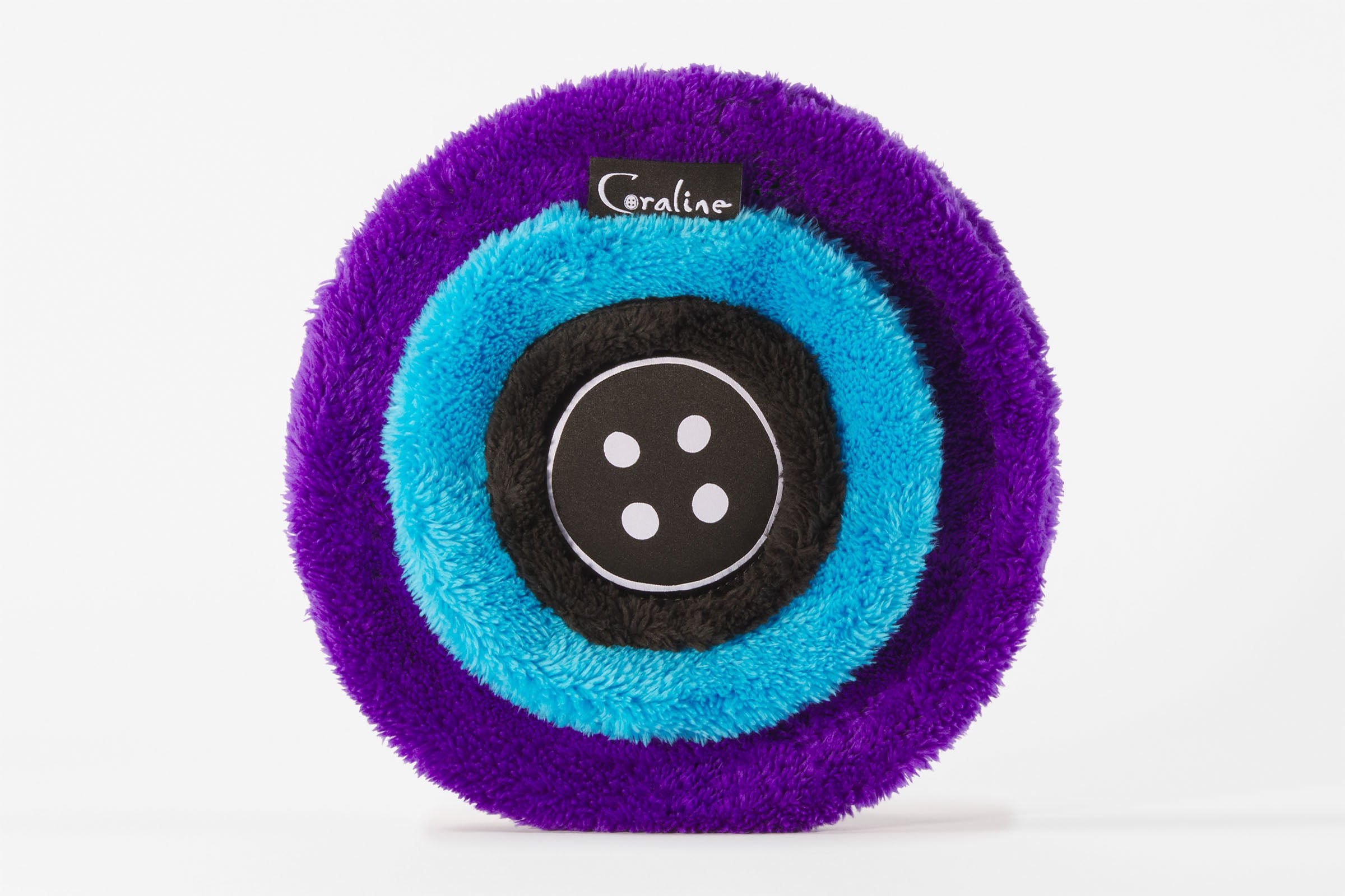 Coraline Button Flyer Plush Dog Toy