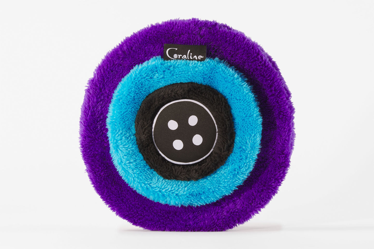 Coraline Button Flyer Plush Dog Toy