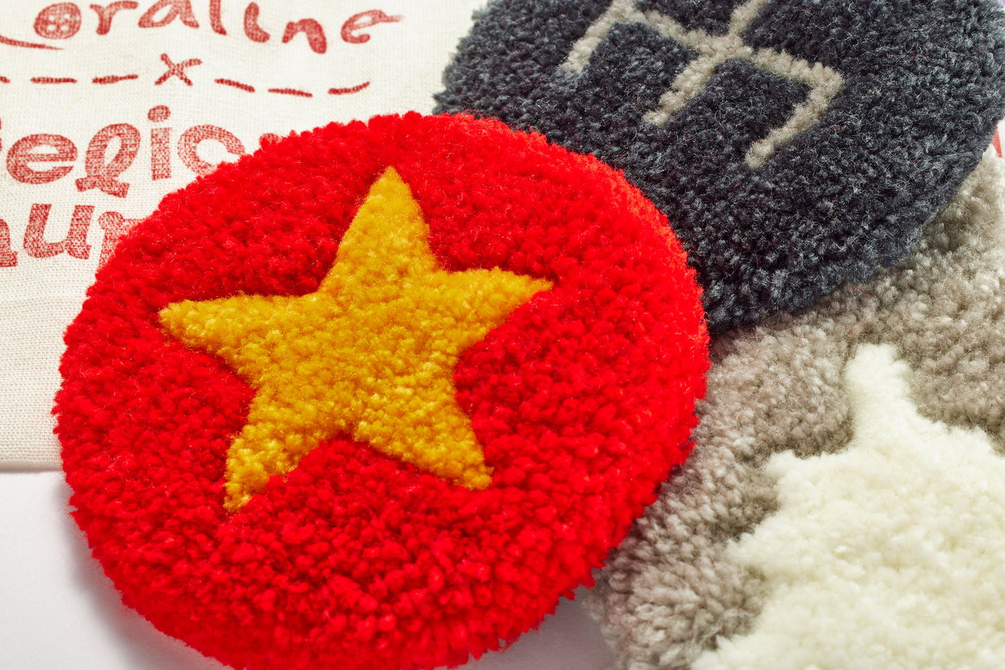 Coraline Ghost Eyes Mug Rug Set