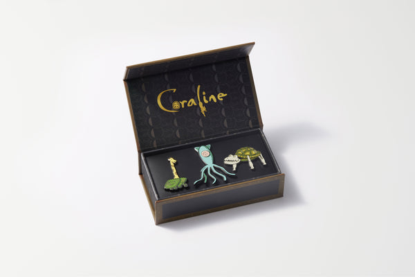 Coraline Toy Chest Enamel Pin Set Image