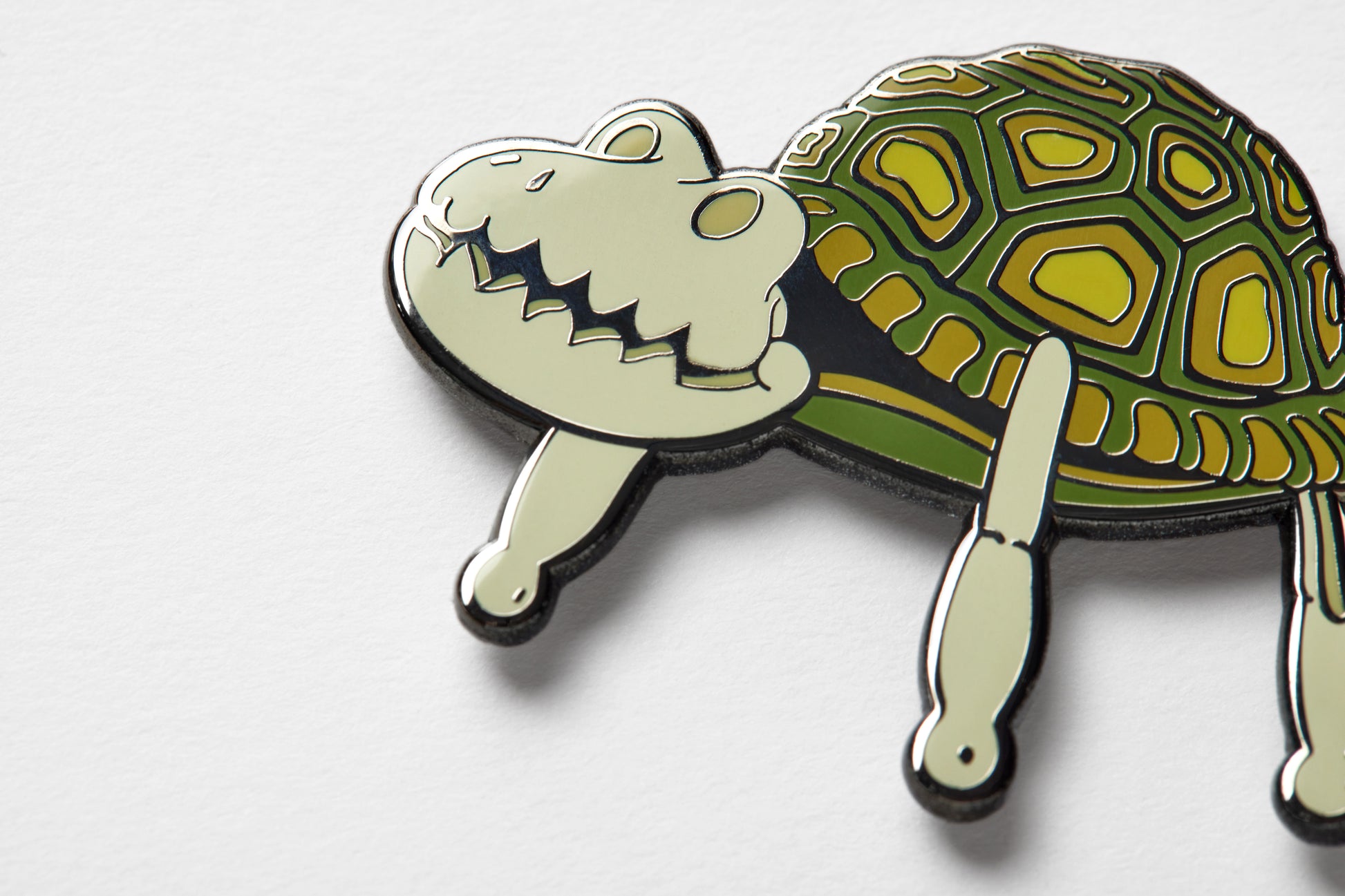 Coraline turtle toy enamel pin